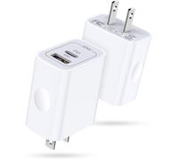 Confezione da 2 caricabatterie da parete USB-C PD da 20 W per Google Pixel 9/9a/9 Pro/8/7/6 e Pixel Watch; compatibile con iPhone 16/15, QC Cube