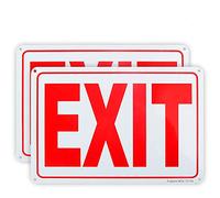 Confezione da 2 cartelli di uscita, 25,4 x 17,8 cm, 10,2 cm, in alluminio antiruggine, resistente ai raggi UV e alle intemperie