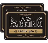 Confezione da 2 cartelli in metallo con scritta "No Parking Thank You", 30,5 x 20,3 cm, riflettenti, robusti, in alluminio, resistenti ai raggi UV, impermeabili, facili da installare, per uso esterno