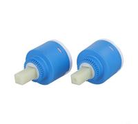 Confezione da 2 cartucce a disco in ceramica da 40 mm per rubinetti miscelatore doccia, lavabo e valvola di ricambio, corpo in plastica con stelo blu, scanalature 22 x 10 mm