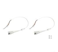 Confezione da 2 cavi corti per telecamera di sicurezza da 60 cm BNC femmina a cavo video di alimentazione a estremità nuda per kit di sorveglianza DVR (bianco x 2P2.0+3P1.25)