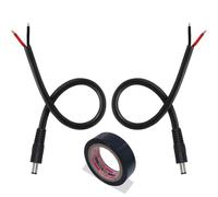 Confezione da 2 cavi di alimentazione CC 18 AWG, 12 V maschio DC 5,5 mm x 2,1 mm, connettori con nastro isolante, connettori per cavi per telecamere di sicurezza CCTV, DVR, strisce LED