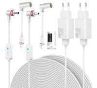 Confezione da 2 cavi di alimentazione da 7 m e adattatore per Ring Spotlight Cam Plus/Pro e Stick Up Cam, batteria e cavo di ricarica, spina resistente alle intemperie e cavo micro USB
