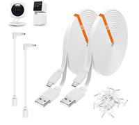 Confezione da 2 cavi di prolunga di alimentazione da 9 m compatibili con telecamere di sicurezza Wyze Cam v4, Wyze Cam Pan v3, Wyze OG, Wyze Cam v3 e v3 Pro, cavo di ricarica piatto da USB a micro USB