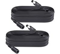 Confezione da 2 cavi di prolunga per alimentazione CC, da 10 m, 5,5 mm x 2,1 mm, DC 5 V, 6 V, 9 V, 12 V, 24 V, per telecamere di sicurezza, DVR, router, striscia LED, colore: nero