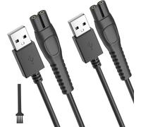Confezione da 2 cavi di ricarica 5 V QP2724 per Philips Norelco One Blade 360 QP2834 S3145 QP4530 QP4631 QP1924 QP6552 MG7910 MG9520 X3001 IN riga di rete)