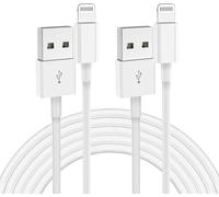 Confezione da 2 cavi di ricarica per iPhone, 2 m, certificato MFi, cavo di ricarica rapida da Lightning a USB, per Apple iPhone 14, 13, 12, 11, Pro Max, XR, XS, 8, 7, 6, 5, SE, per iPad Mini Air