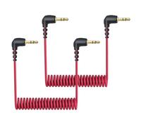 Confezione da 2 cavi per microfono da 3,5 mm compatibili con Rode Wireless Pro, Wireless Go 2, DJI Mic 2 e Hollyland Lark M1 M2 150 Max Duo, cavo a spirale doppio TRS da 3,5 mm per fotocamere DSLR