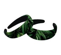 Confezione da 2 cerchietti imbottiti, con foglie di palma tropicali della giungla alla moda, spessi e larghi, cerchietti per capelli per donne e ragazze, cerchietti per capelli in velluto, accessori