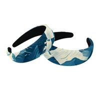 Confezione da 2 cerchietti larghi in poliestere da donna, colore blu neve montagna, cerchietti per capelli alla moda antiscivolo per ragazze e donne, accessori per capelli