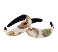 Confezione da 2 cerchietti per capelli a tema occidentale, stivali da cowboy, cappellini a forma di cactus, in velluto spesso imbottito, fasce larghe per capelli per donne e ragazze, non scivolano