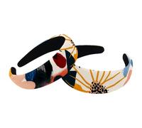 Confezione da 2 cerchietti per capelli da donna, antiscivolo, astratti, bellissimi motivi floreali disegnati a mano, graziosi cerchietti per capelli, graziosi cerchietti per capelli larghi