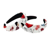 Confezione da 2 cerchietti per capelli da donna, antiscivolo, con scritta "Happy Valentine's Day" Love Heart Cute Hairbands - Cerchietti per capelli spessi e larghi, accessori per capelli