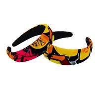 Confezione da 2 cerchietti per capelli da donna con graffiti, antiscivolo, per trucco e doccia