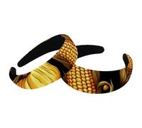 Confezione da 2 cerchietti per capelli da donna, con scritta "Happy Thanksgiving Corn antiscivolo, per il trucco, con parte superiore larga, turbante per la doccia