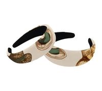Confezione da 2 cerchietti per capelli da donna vintage, stile western cowboy, senza cuciture, antiscivolo, per trucco, fascia larga per capelli a turbante per la doccia