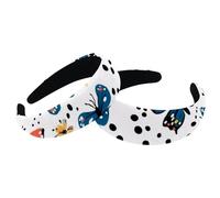 Confezione da 2 cerchietti per capelli per donne e ragazze, con farfalle colorate e fiori, antiscivolo, per il trucco, per la doccia