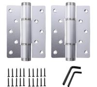 Confezione da 2 cerniere a chiusura ammortizzata con posizionamento a 90 gradi, hardware for chiudiporta idraulico regolabile da 5 pollici(Silver)