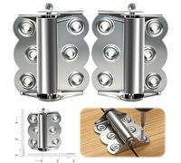 Confezione da 2 cerniere a molla a chiusura automatica per porte a schermo, cerniere per porte esterne in acciaio inox, colore argento, chiusura automatica per porte tagliafuoco in legno con 12 viti
