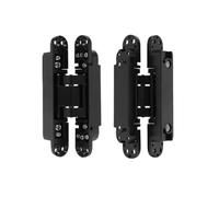 Confezione da 2 cerniere for porte in lega di zinco nascoste resistenti e invisibili nere da 6 pollici, senza sforzo, con viti, regolabili tridimensionalmente, flessibili