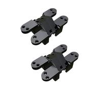 Confezione da 2 cerniere nascoste, cerniere a croce invisibili nascoste, cerniera a croce for porta pieghevole a 180 gradi for armadietto, credenza con viti(Black,6)
