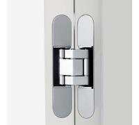 Confezione da 2 Cerniere per Ante Nascoste Cerniere Invisibili in Lega di Zinco Cerniera Salice 180 Gradi A 3 Vie Regolabile(Silver)