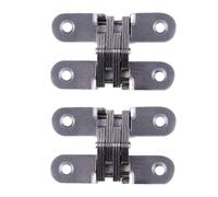 Confezione da 2 cerniere pieghevoli a scomparsa, cerniere nascoste per porte pieghevoli a 180 gradi, in lega di zinco, supporto per ante di mobili, armadi, schermi (70 mm)