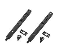 Confezione da 2 chiavistelli di sicurezza per porte nascoste, con viti, in acciaio inox, per camera da letto e bagno, armadio, colore nero, 20 cm