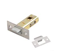 Confezione da 2 chiavistelli tubolari con finitura in ottone lucido, perfetti per porte interne in legno (40 mm)