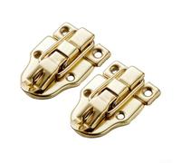 Confezione da 2 chiusure a becco d'anatra in ferro anticato con anello di bloccaggio per custodie da viaggio e scatole di gioielli, chiusura resistente, colore argento, oro, nero, bronzo (giallo)