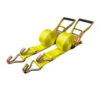 Confezione da 2 cinghie a cricchetto da 5 cm x 15 cm, con gancio a J da 5000 kg