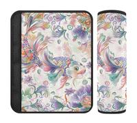 Confezione da 2 cinghie di sicurezza in stile bohémien, motivo floreale misterioso, per alleviare lo stress al collo e alle spalle, per proteggere l'auto