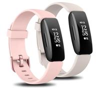 Confezione da 2 cinturini compatibili con Fitbit Inspire 2, unisex, in morbido silicone, ricambio sportivo solo per Fitbit Inspire 2. Non per Fitbit Inspire/Fitbit Inspire HR] (Starlight+Rose)