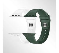 Confezione da 2 cinturini di ricambio compatibili con Apple Watch da 38 mm, 40 mm, 41 mm, 42 mm, 44 mm, 45 mm, 46 mm, in morbido silicone, compatibile con iWatch Series 9 Ultra 10 8 7 6 5 4 3 2 1 SE