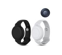 Confezione da 2 cinturini per orologio da bambino in silicone per Motorola Moto Tag Anti-perdita Tracker, copertura protettiva completa antigraffio, antiurto, impermeabile (nero, bianco)
