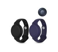 Confezione da 2 cinturini per orologio da bambino in silicone per Motorola Moto Tag Anti-perdita Tracker, copertura protettiva completa antigraffio, antiurto, impermeabile (nero, blu)