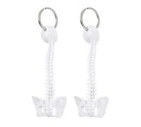 Confezione da 2 ciondoli anatomici per borsa per colonna, White | Sagome in miniatura della colonna vertebrale e del bacino, set da 2, accessori decorativi per zaini, chiavi e
