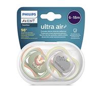 Confezione da 2 ciucci ultra air Philips Avent - Ciuccio senza BPA per bambini da 6 a 18 mesi (modello SCF085/17)