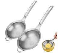 Confezione da 2 colini a maglia fine, colino in acciaio inossidabile con manico per cottura in cucina, setaccio per farina, filtro per tè, colino per quinoa, lavabile lavastoviglie 3, 55 e 4, 33