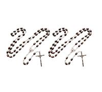 Confezione da 2 collane rosario in legno con ciondolo a forma di croce per cristiani cattolici, catena di preghiera religiosa, 6*8MM17.cm 40cm 80cm 2.6*4.5cm 1.5*2.5cm, lega di legno, Nessuna pietra