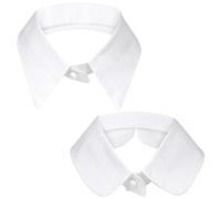 Confezione da 2 collari finti staccabili Peter Pan in piedi piccoli quadrati per camicia di cotone camicetta stile semplice abiti da donna e ragazza