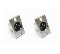 Confezione da 2 connettori audio XLR maschio femmina a 3 pin per montaggio a pannello, per microfono e apparecchiature audio, con telaio in metallo in lega di zinco e connessioni terminali a saldare