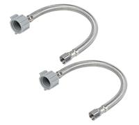 Confezione da 2 connettori di alimentazione dell'acqua per servizi igienici da 30,5 cm Comp x 7/8" BC in acciaio inossidabile intrecciato per tubo di alimentazione dell'acqua, a prova di perdite in