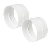 Confezione da 2 connettori per tubo dell'aria da 125 mm/12,5 cm, rotondi, flessibili, per il collegamento di tubazioni, colore bianco