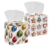 Confezione da 2 contenitori rettangolari per biscotti di pan di zenzero natalizi, per casa, bagno, cucina, camera da letto, auto