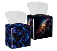 Confezione da 2 contenitori rettangolari per fazzoletti con motivo nebulosa galassia, per casa, bagno, cucina, camera da letto, auto