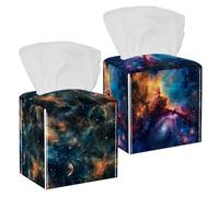 Confezione da 2 contenitori rettangolari per fazzoletti con nebulosa glitterata, per casa, bagno, cucina, camera da letto, auto