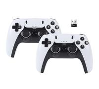 Confezione da 2 controller wireless per Windows PC/Raspberry Pi/Stick/TV/Game Box, joystick ricaricabile con turbo, per emulatore di computer portatili, Roblox, Steam, RetroPie, RecalBox, RetroArch