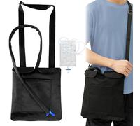 Confezione Da 2 Copertura per Sacchetto Catetere Con Sacche Monouso per Urina Da 1000 Ml, Porta Catetere Esterno Con Cerniera E Tracolla Regolabile, Semplice E Discreto (Nero)