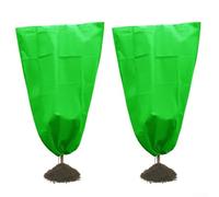 Confezione da 2 coperture antigelo per piante con coulisse, sacchetti invernali traspiranti per congelare alberi, arbusti e piante in vaso, scudo isolante verde Aga (80 x 100 cm)